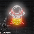 thumbnail image 1 of Glowneon Astronaut Pumpkin Halloween Neon Sign, Astronaut Wall Decor, 1 of 5