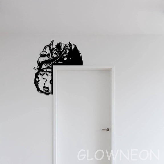 Glowneon Astronaut Rocket Metal Sign For Bedroom Door Topper Decor