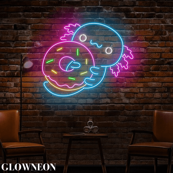 Glowneon Axolotl Donut Neon Led Sign, Donut Shop Decor, Bakery Decor