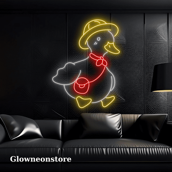 Glowneon Baby Duck Neon Sign, Duck Neon Light, Duck Led Light Decor