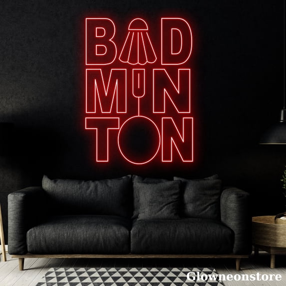 Glowneon Badminton Neon Sign, Badminton Led Sign, Badminton Lover Gift, Badminton Player Room Decor