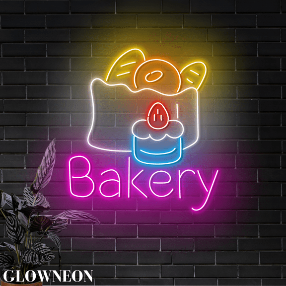 Glowneon Bakery Led Wall Art, Cake Bakery Shop Decor, Bread Shop Sign