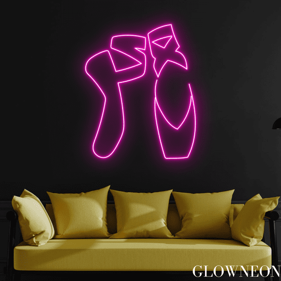 Glowneon Ballet Shoes Neon Sign, Ballet Led Sign, Ballerina Light