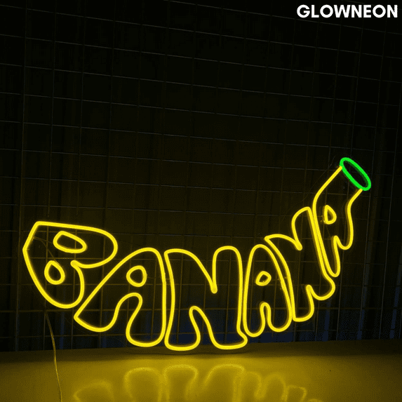 Glowneon Banana Neon Sign, Banana Store Led Sign, Fruit Shop Decor