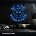 thumbnail image 1 of Glowneon Be Kind Wear A Mask Neon Sign, Be Kind Wear A Mask Face Led Light, Face Wear A Mask Led, 1 of 4