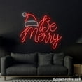 thumbnail image 1 of Glowneon Be Merry Neon Sign, Be Merry Santa Hat LED Sign, Custom Neon Sign, Restaurant Coffee Shop, 1 of 5
