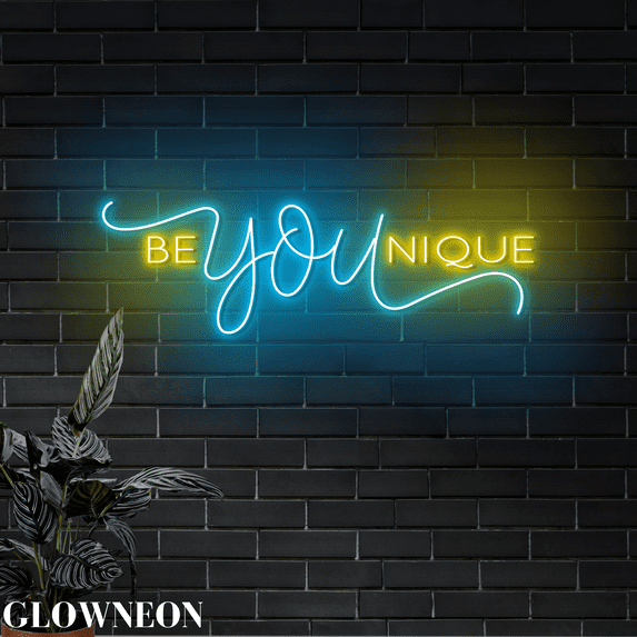 Glowneon Be You Unique Neon Sign, Motivational Quotes Led Wall Decor