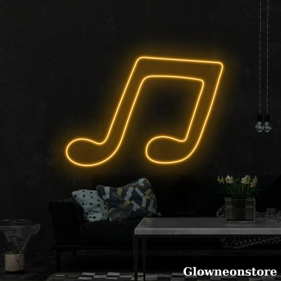 Glowneon Beam Notes Music Neon Sign, Musical Notes Led Sign, Music Room Decor, Musician Gifts
