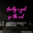 thumbnail image 1 of Glowneon Beauty Is Good for the Soul Neon Sign, Beauty Studio Sign, Motivation Quotes Sign, 1 of 5