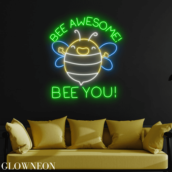 Glowneon Bee Awesome Bee You Led Light, Gift For Beekeepers And Kids