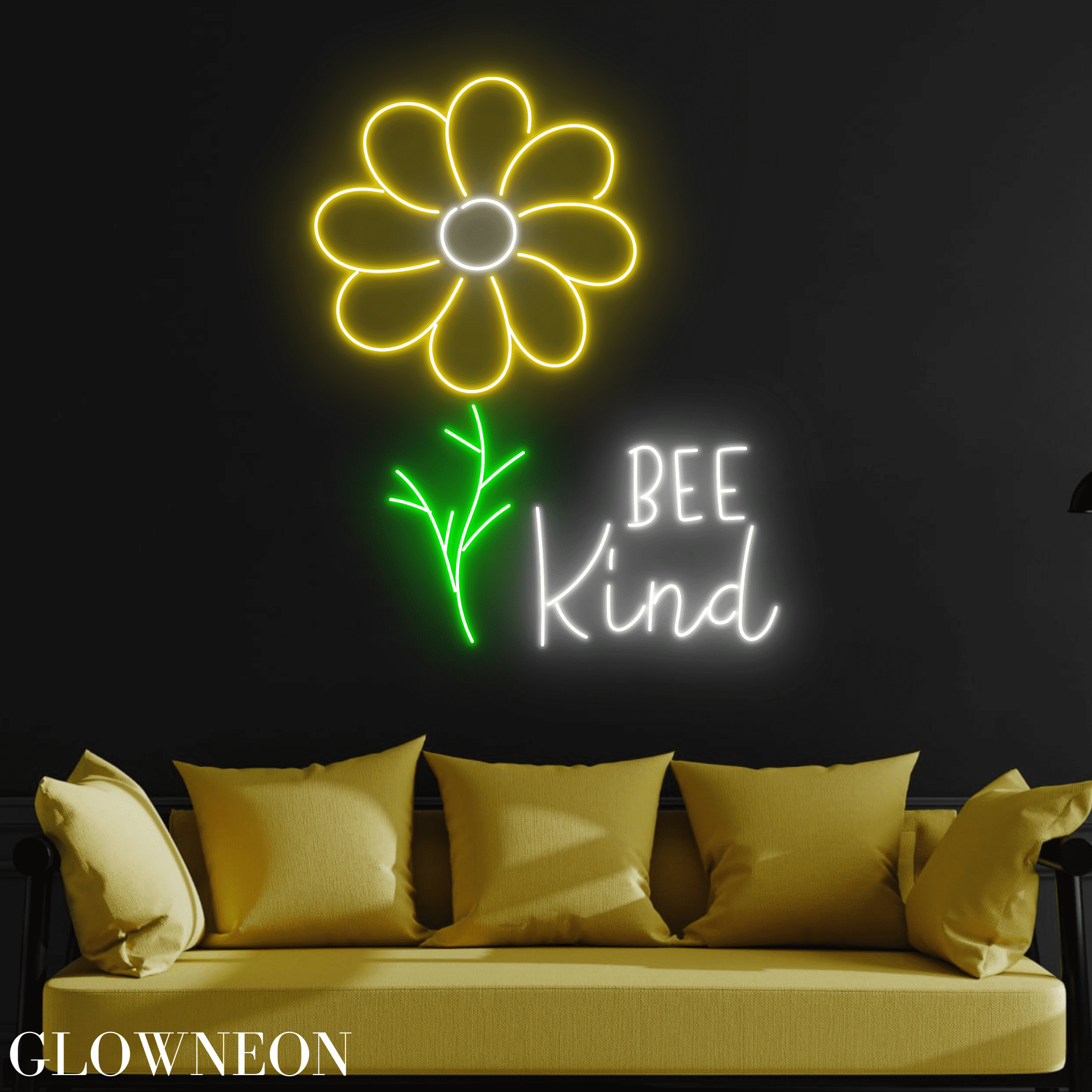 Glowneon Bee Kind Neon Light, Flower Bee Led Light, Bee Lover Gifts ...