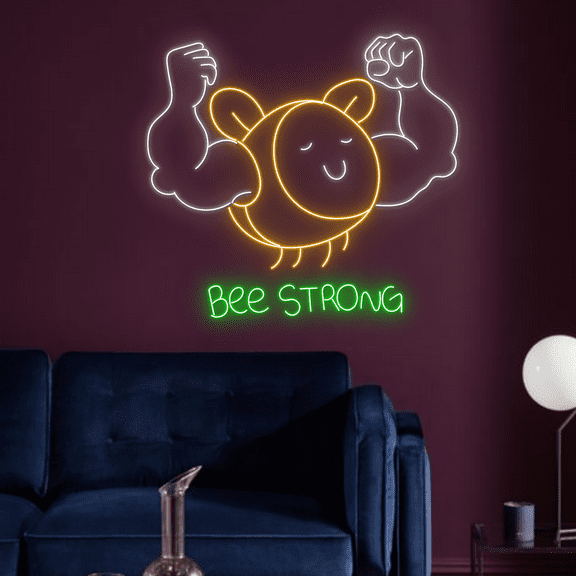 Glowneon Bee Strong Neon Sign, Long-lasting Wall Light Art Decor