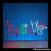 Glowneon Believe Neon Sign, Christmas Tree Led Sign, Santa Reindeer Led Light, Christmas Decor
