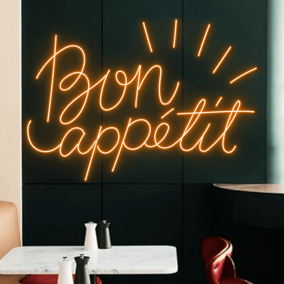 Glowneon Bon Appetit Neon Signs, Coffee Restaurant Bakery Decor