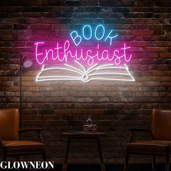 Glowneon Book Enthusiast Wall Art, Read Book Led Sign, Book Shop Sign