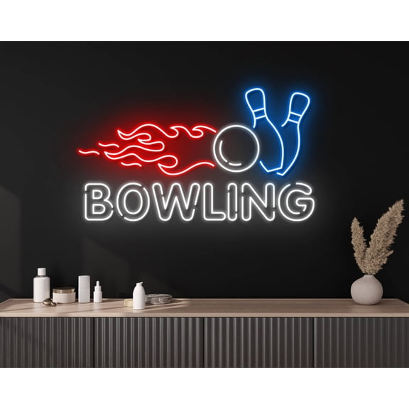Glowneon Bowling Ball Neon Sign, Bowling Ball Wall Decor