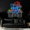 thumbnail image 1 of Glowneon Bulldog Santa Hat Neon Sign, Bulldog On Chimney Flue Led Sign, Bulldog Wall Art, 1 of 5