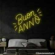 Glowneon Buon Anno Italian Neon Sign, Happy New Year 2024 Italian LED Sign, Felice Anno Nuovo Gifts