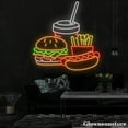 thumbnail image 1 of Glowneon Burger Neon Sign, Hotdog French Fries Led Light, Fast Food Decor, Hamburger Decor Store, 1 of 5