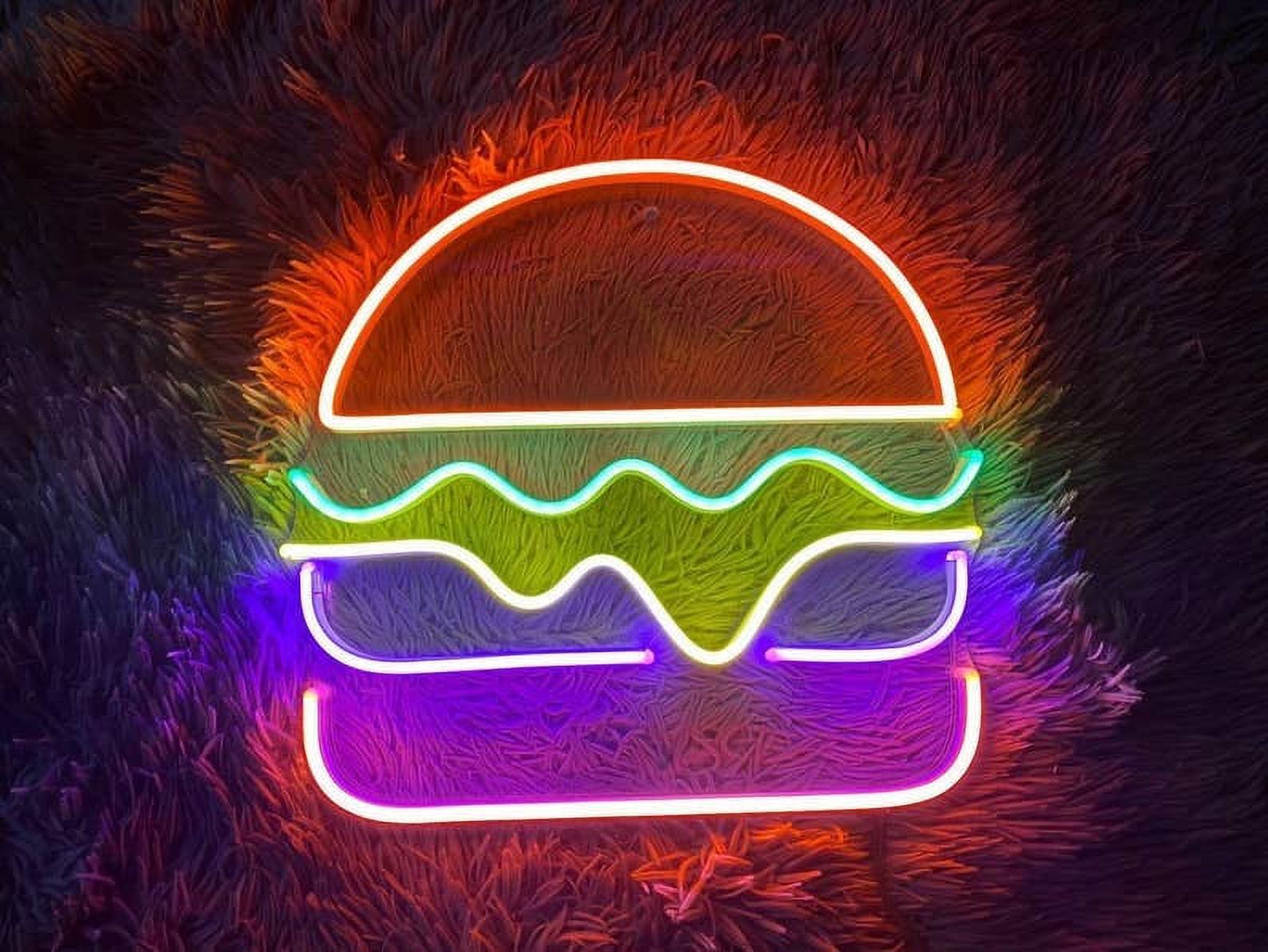 Glowneon Burger Neon Signs, Fast Food Decor for restaurant