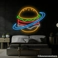 thumbnail image 1 of Glowneon Burger Planet Neon Sign, Open Hamburger LED Sign, Restaurant Decor, Burger Lover Gift, 1 of 5