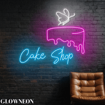 Glowneon Cake Shop Wall Led Decor, Birthday Cake Bakery Neon Lights