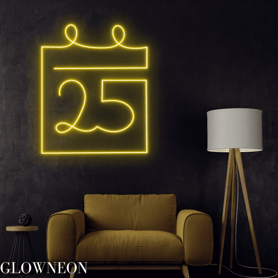 Glowneon Calendar Neon Sign, Calendar Led Sign, Bedroom Wall Led Art