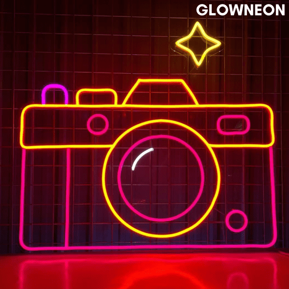 Glowneon Camera Neon Sign, Camera Shop Led Sign, Gift For Cameraman
