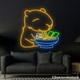 thumbnail image 1 of Glowneon Capybara Eat Ramen Neon Sign, Capybara Led Sign, Ramen Restaurant Signboard, 1 of 5