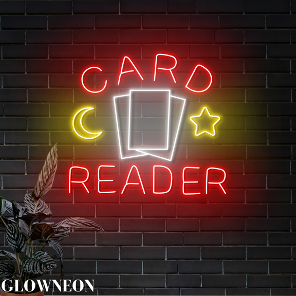 Glowneon Card Reader Wall Led Light, Psychic Tarot Reading Shop Decor