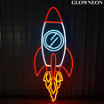 thumbnail image 1 of Glowneon Cartoon Space Rocket Neon Sign, Rocket Led Sign, Kid Gifts, 1 of 5