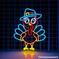 thumbnail image 1 of Glowneon Cartoon Turkey Neon Sign, Turkey Led Sign, Thanksgiving Neon Light, Thanksgiving Led Sign, 1 of 4