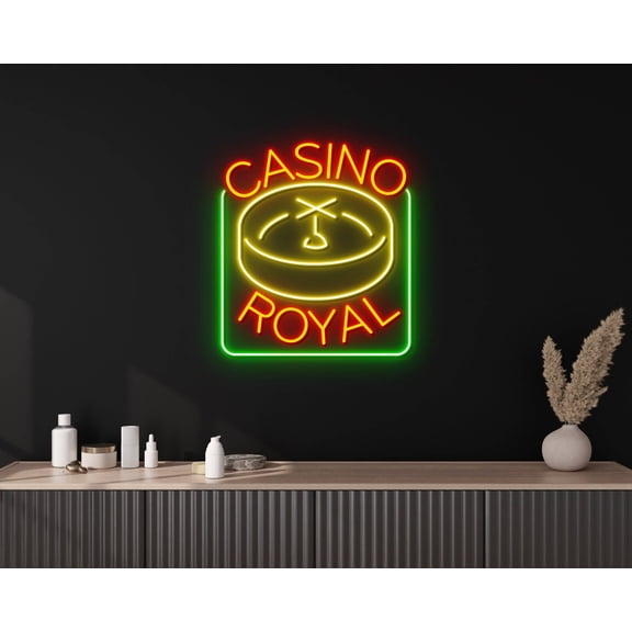 Glowneon Casino Royal Cards Neon Sign, Casino Club Wall Decor