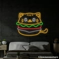 thumbnail image 1 of Glowneon Cat Burger Neon Sign, Hamburger LED Sign, Restaurant Decor, Welcome Open Fast Food Neon, 1 of 5