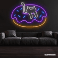 thumbnail image 1 of Glowneon Cat Donut Neon Sign, Donut Shop Decor, Donut Sign, Donut Art, 1 of 4