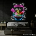 thumbnail image 1 of Glowneon Cat Eat Ramen Neon Sign, Lucky Cat Led Sign, Ramen Restaurant Signboard, 1 of 5