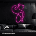 thumbnail image 1 of Glowneon Cat Neon Line Wall Art, Cat Neon Wall Decor, Cat Lovers, 1 of 4