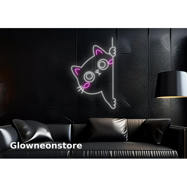 Glowneon Cat Neon Sign, Cat Led Light, Cat Led Bedroom Decor, Animal Lover Gifts, Animal Neon Sign