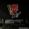thumbnail image 1 of Glowneon Cat Playing Baseball Neon Sign, Baseball Led Sign, Baseball Lover Gifts, Baseball Decor, 1 of 5
