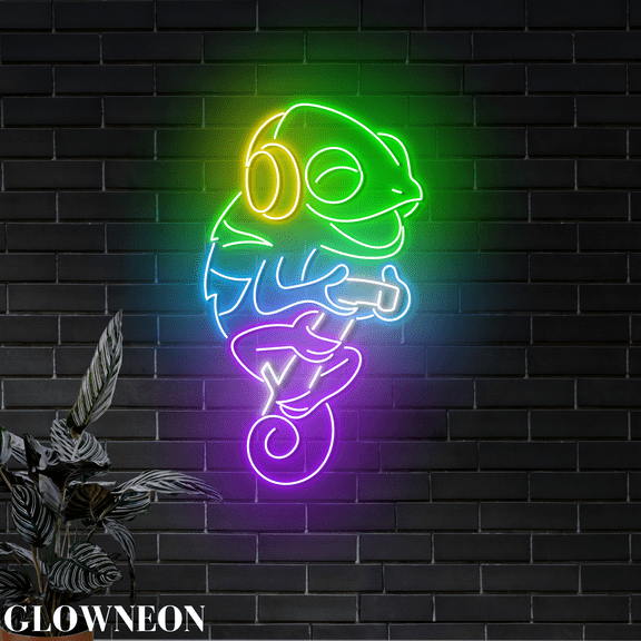 Glowneon Chameleon Game Led Light, Chameleon Neon Light, Game Decor
