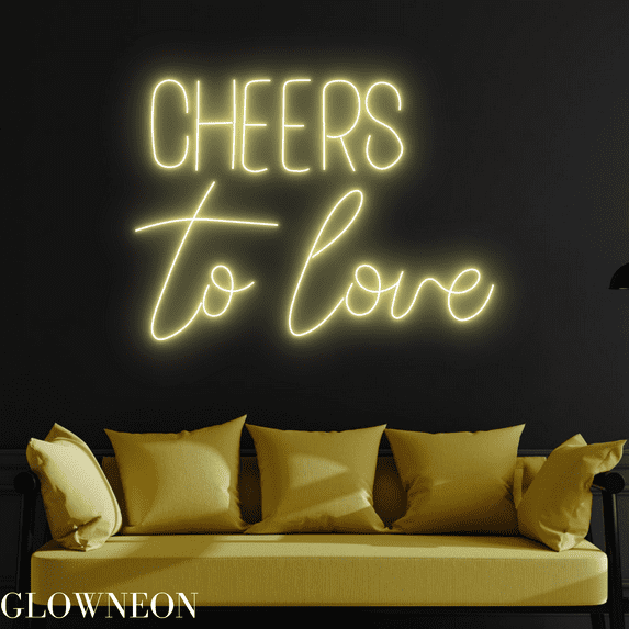 Glowneon Cheers To Love Neon Sign, Wedding Led Sign, Wedding Decor