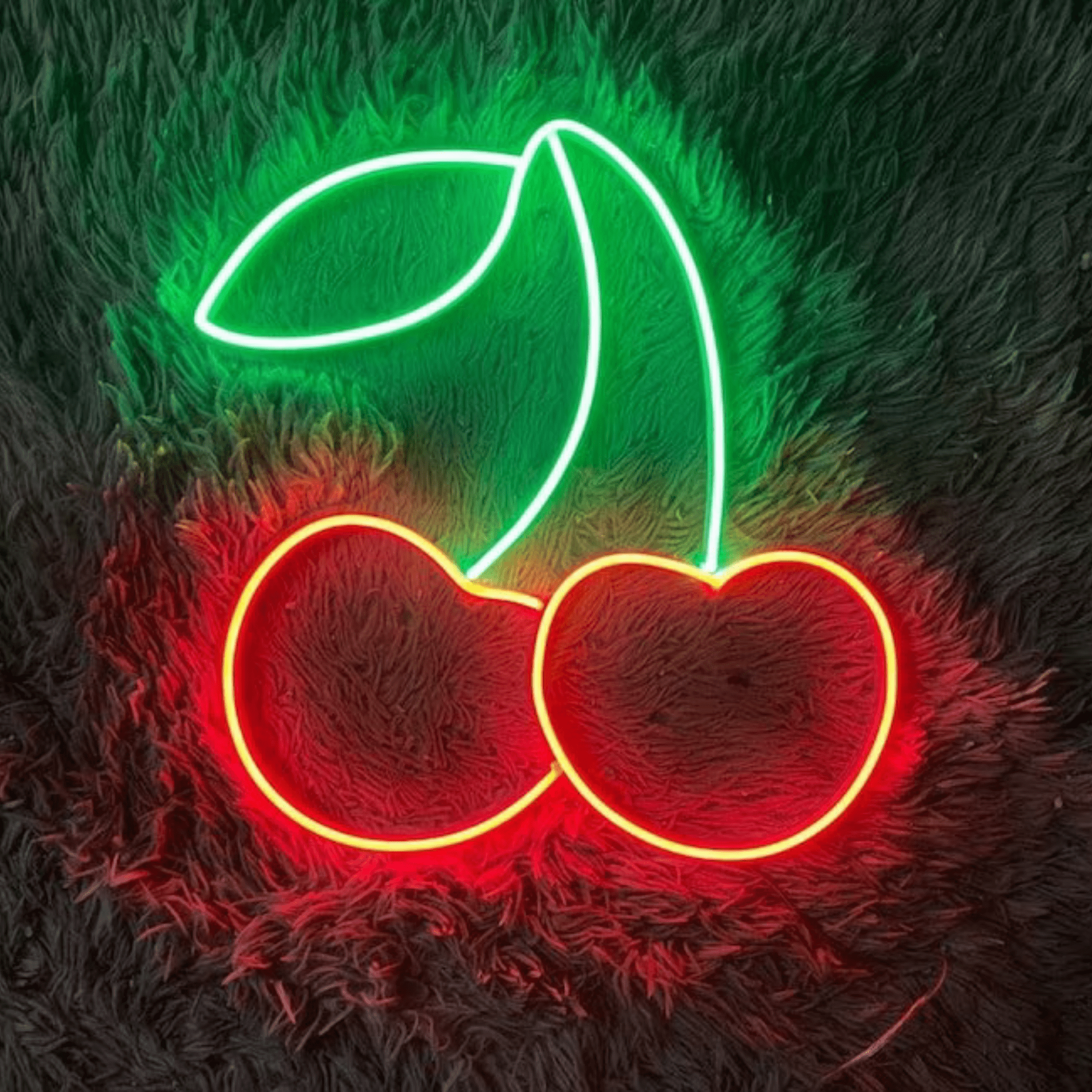 Chi-buy LED Neon Cherry Cute Neon Light Sign, USB Or Battery Powered Neon Signs Night Light, 3D Wall Art Lamp For Bedroom Living Room Decor Lamp Holiday Gift For Children Kids Girls