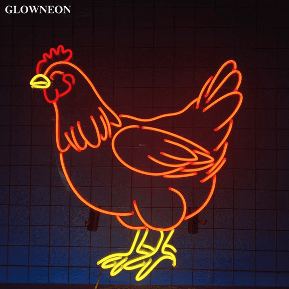 Glowneon Chicken Led Light For Chicken Restaurant Decor, Chicken Sign