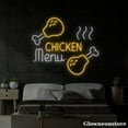 thumbnail image 1 of Glowneon Chicken Menu Neon Sign, Chicken Menu Led Light, Fast Food Decor, Fried Chicken Sign, 1 of 5