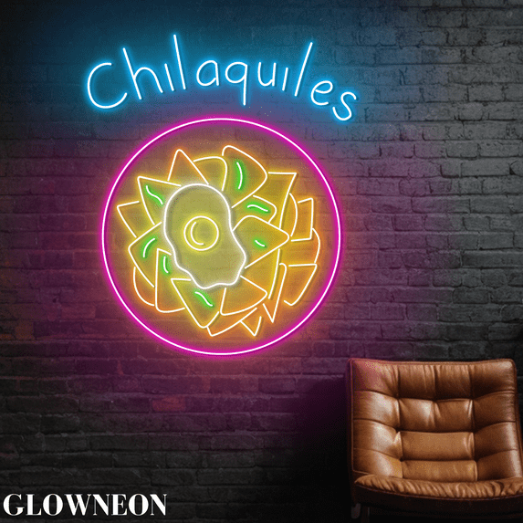 Glowneon Chilaquiles Mexican Neon Wall Decor, Chilaquiles Led Lights