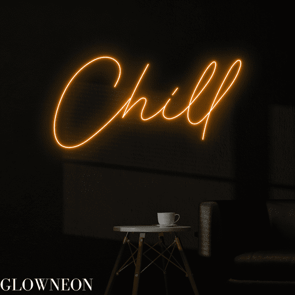 Glowneon Chill Letter Neon Sign, Chill Led Sign, Coffee Shop Decor