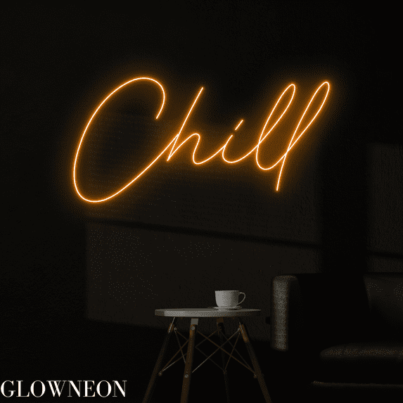 Glowneon Chill Letter Neon Sign, Chill Led Sign, Coffee Shop Decor