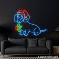 thumbnail image 1 of Glowneon Christmas Dachshund Neon Sign, Dachshund Santa Hat LED Sign, Merry Christmas Sign, 1 of 5