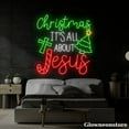 thumbnail image 1 of Glowneon Christmas It's All Jesus Neon Sign, Christmas Quotes Led Sign, Christmas Tree LED, 1 of 5