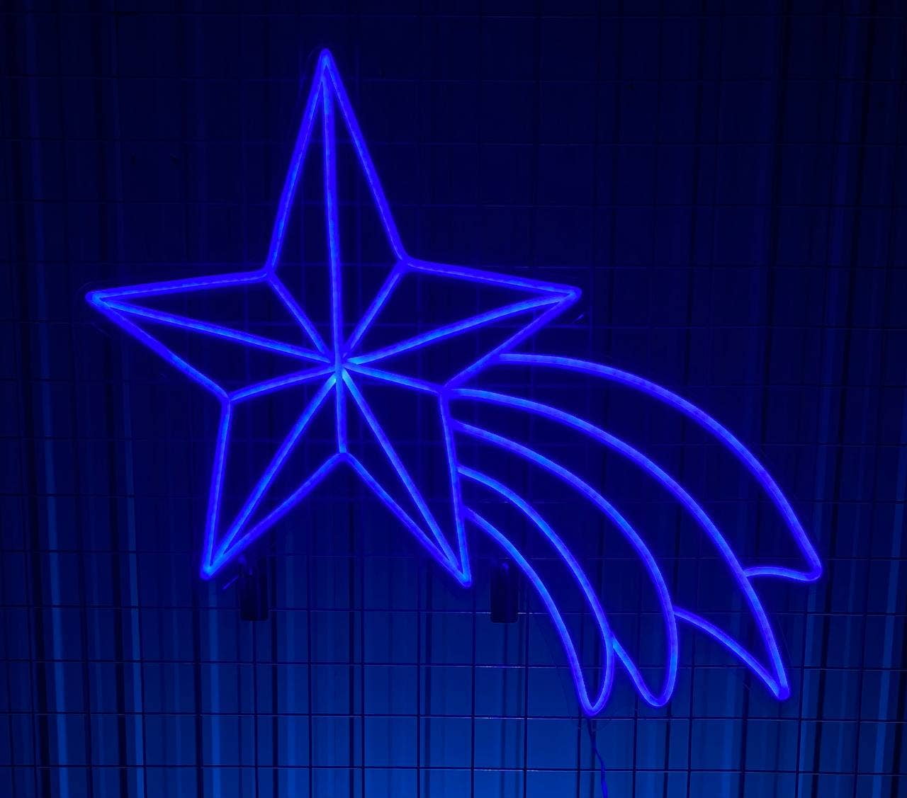 Glowneon Christmas Star Ornaments Neon Sign, Christmas Wall Decor